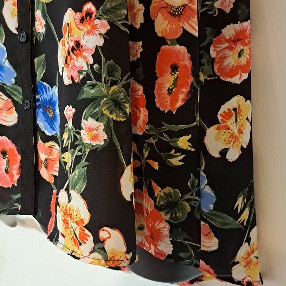 Spense Sheer Black Flowered Sleeveless Top - Picture 4 of 9